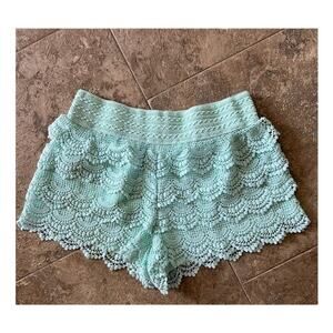 American Rag Cie teal lace shorts, women's size L